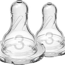 Dr. Brown's Silicone Natural Flow Level 3 Narrow Nipple (Clear) - Set of 2-0