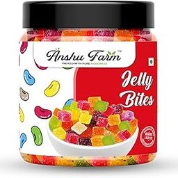 Anshu Farm Jelly Bites | Sugar Coated Fruit Jelly Candy | Mixed Fruit Flavored Juicy Jellies ? Jar Pack ? Pack of 1 ? 400g-9