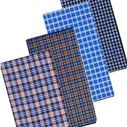 SSS Multi Color Cotton Checkered Lungi for Men's, Combo of 4, Size-2.25meters (Lungis)-0