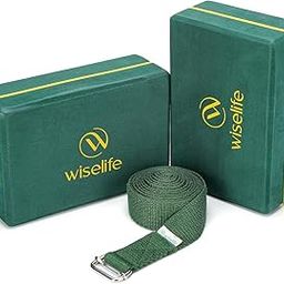 WiseLife Bottle Green Yoga Pro Block | Brick (Combo, Extra Large Size), High Density Premium EVA Foam Material, Soft Surface for balance, support & performance, Yoga Props (Block set+Belt)-17