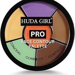 HUDA GIRL 3 In 1 Makeup Palette Brights Concealer For Dark Circles,Blush And Highlighter Palette,Oil Control Pro Concealer For Face Makeup,Conceal Correct & Contour,All Skin Types,Matte,1 Count-2