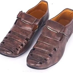 Snatch SW76 Men's Stylish Leatherite Sandals | Soft Cushioning & Anti-Slip Grip | Comfortable Daily Use Sandals with Velcro Closure | Durable PU Sole Casual Footwear for Men-image-67