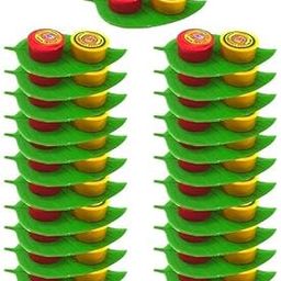 DCOR Dreams Leaf Shape Thamboolam Set with Pasupu Kumkum – Fancy Multicolor Haldi Kumkum Combo Set for Festivals, Poojas, Weddings & Return Gifts – Pack of 21-image-67