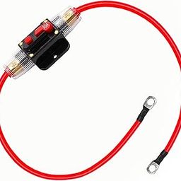 50A Audio Inline Circuit Breaker with Reset Button,Breaker Switch 30CM 8AWG Cable with Tin Plated Copper Rings On Both Sides,12V-24V DC Fuse Holder for Automotive Marine Boat Audio System Protection-image-21