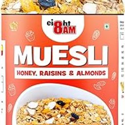 8AM Muesli 1.1Kg | 93% Whole Grains, Almonds & Raisins, Sweetened with Honey, Healthy Breakfast Muesli-image-6