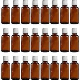 RTWARE 15 ml Amber Round Empty Glass Bottle with Euro Dropper and White Cap (Pack Of 24), Refillable, Reusable for Essential Oils, Blends, Diy Perfumes, Homeopathy And Medicine-44