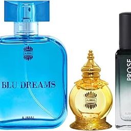 Ajmal Blu Dreams EDP 100ml and Mukhallat AL Wafa CP 12ml & Prose EDP 20ML Pack of 3 (Total 132ML) for Men & Women-2