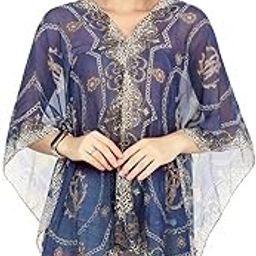 Beachwear Cover Up for Women, Sheer Chiffon Floral Print Bikini Coverup, Peal Button Up Kaftan Above the Knee Length, Versatile Beachwear Shawl Wrap for Swimsuit, Bikini-60