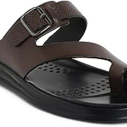 Mens Toe Loop Sandal, Slip On Entry, (Size 40-45), Full Grain Leather, Casual Lounging Sandal, PU Sole, Flat Heel, Jim-picture-16