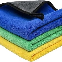 SOBBY Micro Fiber Cloth for car Cleaning, Bike Cleaning - Super Soft Thick Plush 600 GSM Dual Side Microfiber Cloth - Silk Edging for scratchless Detailing and Drying (Pack of 3, 40x40cm, Multicolor)-30