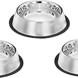 Pets Empire Small Dog & Cat Feeding Bowl | Dog Food Bowl | Dog Feeding Bowl | Cat Bowl | Cat Feeding Bowl | Stainless Steel Non-Skid Bottom for Puppies, Kittens, Rabbits and More (200 ml x Set of 3)-2