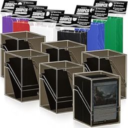 6 Pack Card Deck Cases, Commander Deck Boxes with 600Pcs Card Sleeves and Dividers, Standard Size Cards Storage Box Perfect Fit for MTG, Sport, Trading Cards (6 colors)-picture-24