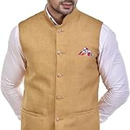 Men's Solid Waistcoat (XL-42, BADAMI)-33