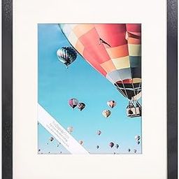 TheDisplayGuys 16x20 Wooden Picture Frame with 11x14 Mat, Tempered Glass, Wall Hanging (Black) 1" Border Width w. Smooth Wood Grain Finish-18