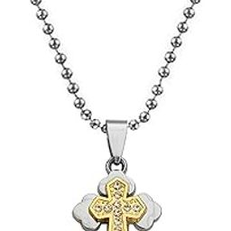 Christmas Gift Cubic Zirconium Crystal Lord Holy Jesus Christ Crucifix Gold and Silver Stainless Steel 01 Necklace Pendant for Men and Women-image-32