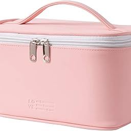 Xelvix 15 cms Makeup Pouch, Cosmetic Bag for Home & Travel, Toiletry Bag for Cosmetics, Brushes, Accessories - Pink-image-2