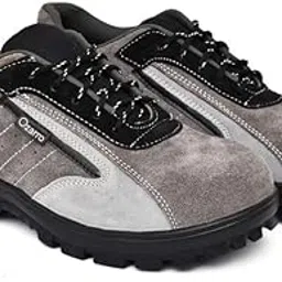 Ozarro Grey Suede Leather Steel Toe Safety Shoes (S4438)-picture-10