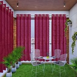 FREDDO HDPE Fabric 90% Sun Blockage Indoor and Outdoor Eyelet Curtains UV and Heat Protection for Balcony and Window, Burgundy Color, 4.5 ft X 7.5 ft, Pack of 2 Pieces-image-13