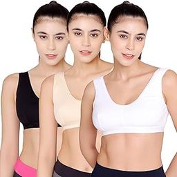Women's Spandex And Cotton Non Padded Wire Free Sports Bra-picture-43