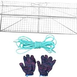 CALANDIS™ River Snail Tool Cast Cage with Rope and Gloves Snail Cage 70x20x18cm | Nets | Fishing Equipment | Fishing-picture-19