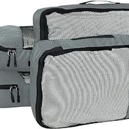 Fatmug Packing Cubes Travel Pouch Bag/Clothes Organiser Set Of 4 (2 Large And 2 Medium) - Grey - Polyester-image-19