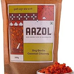 Aazol Dry Garlic Coconut Chutney: Vada Pav Masala - 200g | Authentic & Spicy | Ideal with Idli, Dosa & Fried Snacks | Ready to Eat-image-47