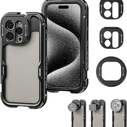 Neewer 15 Pro Cage[2Nd Generation],Quick Release Design Video Rig Phone Stabilizer With 67Mm Filter Adapter,17Mm Lens Backplate,T Mount Lens Adapter Compatible With Moment T Series Lens,Pa043,Black-14