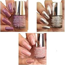 DeBelle Gel Nail Polish Combo Set of 3 Laura Aura [Light Mauve], Pandora [Blush Rose Gold Glitter] & Rose Aurelia [Pink Mauve] - 24 Ml (8 Ml Each)-image-4