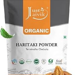 Just Jaivik Organic Haritaki Powder - Terminalia Chebula -227g / 0.5 LB - USDA Certified Organic - An Ayurvedic Herb for Detoxification & rejuvenation for Vata-image-4