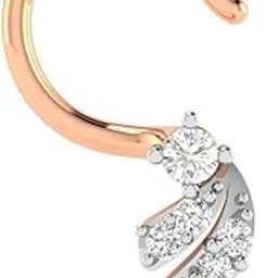 18KT Rose Gold and Diamond Nose Ring for Women-image-55