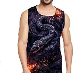 Fiery Mamba Printed Sleeeveless Sando Tank top Gym & Street wear for Men-image-46