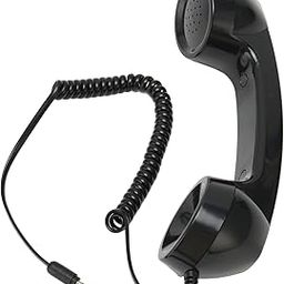 DNEI Handheld Mobile Phone Receiver One-Click Operation Anti-Radiation Clear Sound Retro Phone Handset Volume Control (Black)-15