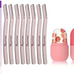 Hyuman Women ® 8 Face Razor + Ice Roller | German Stainless Steel Blade |Shaver For Facial Hair, Chin, Upper Lip, Forehead | Ice Roller For Face Massager-28