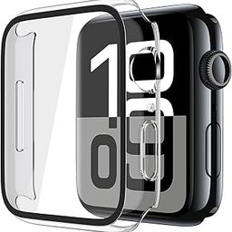 2 Pack Tempered Glass Case Compatible for Apple Watch Series 10 (2024) 46mm, Hard PC Screen Protector Protection Ultra-Thin Lightweight Scratch-Resistant Cover for iWatch, Crystal Transparent-6