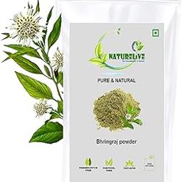 NATURELIVE® Bhringraj Powder for Consumption, Hair Growth, and Hair Care - Pure False Daisy for Thicker & Stronger Hair (200GM)-image-1