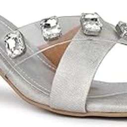 Women Party And Club Wear Embellished Square Heeled Mules-17