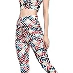 MyCOST womens Gym Wear Set, Printed Track Pant & Sports Bra for Yoga, Running, Fitness, High Waist Activewear, Comfortable Workout Set-image-93