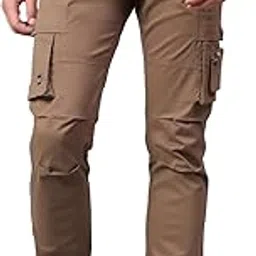 cantabil Men Solid Full Length Regular Fit Cargo | Casual Cargo for Men | Cargo for Men (P_MCRG00013)-picture-4