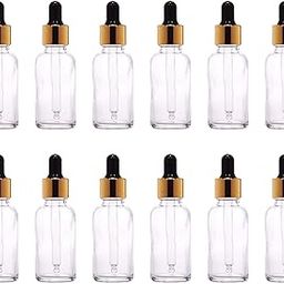 (SET OF 12 PCS 30 ML CLEAR GLASS DROPPER BOTTLE for Essential Oils, Blends, DIY Perfumes, Face Oil with Dropper and Metallic Cap-7