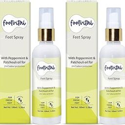 Feet Spray for Odor Protection from Smelly feet with Peppermint & Patchouli Oil, Eliminates Foot Sweat Odour Causing Bacteria,Instant Foot Odour Neutralizer Fresh fragrance-100 ml (Pack of 2)-image-30