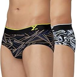 Men's Urbane & Flux Micromodal Regular Fit Printed Antimicrobial Briefs with No Marks Waistband (Pack of 2)-image-62