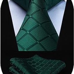 Plaid Tie Handkerchief Woven Classic Stripe Men's Necktie & Pocket Square Set-image-28
