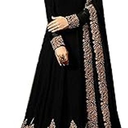 Women's Embroidered Georgette Semi-Stiched Anarkali Gown with Dupatta-image-33