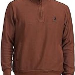 Mens Brown Solid Collared Neck Long Sleeve Casual Cotton Regular Fit Sweatshirt-picture-3