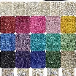INDIKONB 18500 Pc - 28 in 1 Jewellery Making Materials Kit for Earrings, Necklace, Bracelet Jewelry Making Set for Girls and Women , Embroidery Work, Art and Craft and Beading DIY Kit, Assorted-image-69