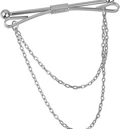 CLUB BOLLYWOOD® Necktie Shirt Tie Collar Pin Chain Tie Clip Clasp Bar Men's Brooch Silver|Jewelry & Watches | Mens Jewelry | Tie Clasps & Tacks|1 XMens Necktie Clasp-11