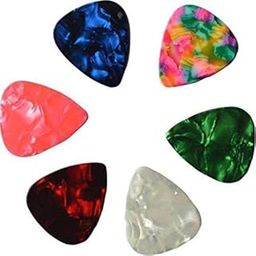 K3 Musical Stylish Colorful Celluloid Guitar Picks Plectrums for Guitar, Ukulele 0.46mm, Pack of 6-image-22