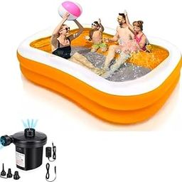 MANAKI ENTERPRISE 7 Ft Portable Inflatable&Foldable Kids Swimming Pool With Heavy Air Pump Baby Bath Tub Water Pool For Kids&Adults Outdoor&Indoor Kids Bathing Tub - Multicolor Visit The Manakistore-image-18