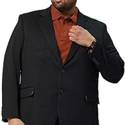 Men's Urban Knit Essence Blazer | Regular Fit-Plus Size Men's Blazer | Notch Lapel | Stretchable & Wrinkle-Resistant | Formal & Casual Wear-Black-image-1