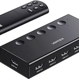 UGREEN 4K@60Hz HDMI Switch 5 in 1 Out 2.0 Switcher with Remote 5 Port Selector Box Support 3D CEC HDR HDCP2.2 Compatible with PS5/4/3 Xbox Fire Stick, Black-image-72